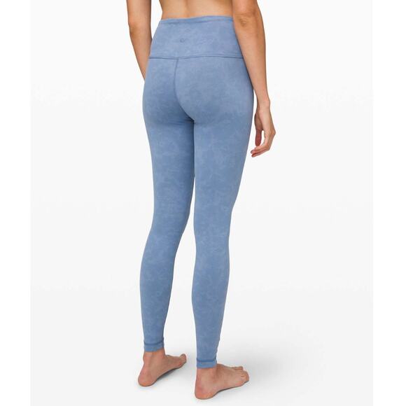 (2) $118 Lululemon Always On High-Rise Tight 28" Sky Wash Print Tempest Blue - Picture 3 of 6